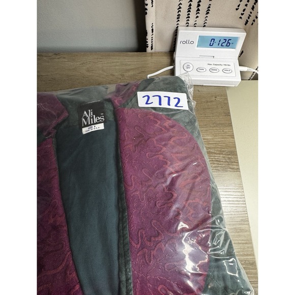 Vintage Ali Miles Quilted Jacket Blazer Women's 8 Teal Green Purple USA Made 90s - Picture 8 of 8